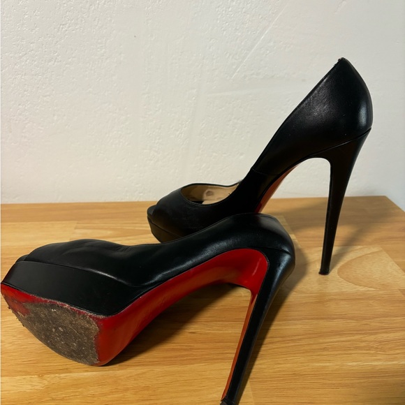 Christian Louboutin Black Peep Toe Pumps - Picture 11 of 12